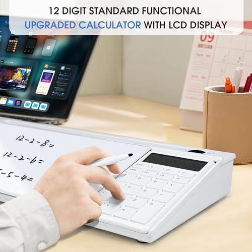 Desktop Whiteboard White&Black and White with Calculator, Desk Organizer Solution for Home Office School Art Beauty Supplies