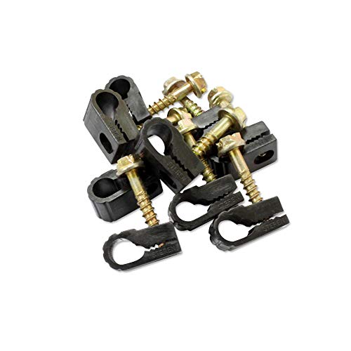 STEREN Coaxial Cable Clips - Cable Holder - Wire Clips - Siding Clips For Hanging - Cord Holder For Desk - Cable Clamps - Cord Clip - Wire Organizer Clips - Tv Mount Screws - Black - 100 Pack - color: Black, size: 100 Count - Single Cable