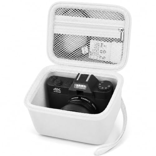 Comecase Vlogging Camera Case Compatible with for Duluvulu/for VJIANGER/for JGIPL/for TEBNGIHNM 4K Digital Cameras for Youtube. Vlog Camera Carrying Storage Interior: 5×3.8×3.2" (White, M) - color: White, size: M