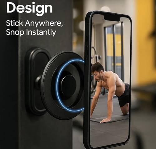 Magnetic Phone Holder for Gym, 360° Rotation Adjustable Strong Magnets, Gym Accessories, Phone Mount to Metal Surfaces, Gym Essentials for Men and Women