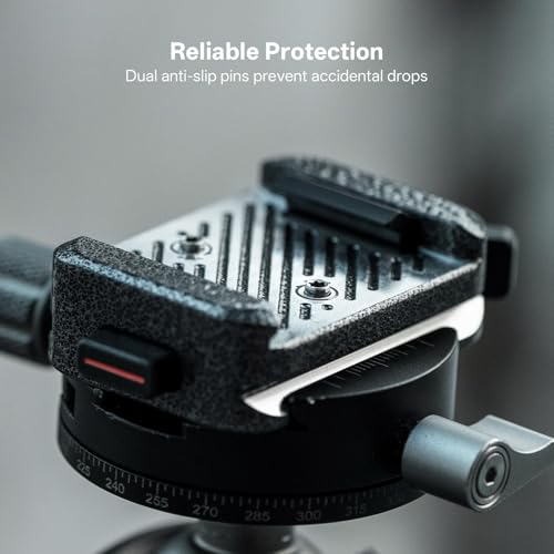 PGYTECH Quick Release Plate & Clamp V2 Kit, Arca Swiss Plate Camera Mount with 1/4" to 3/8" Screw Thread for Sony/Nikon/Fuji/DJI Switch Between Tripod/Monopod/Slider/Stabilizer (Two Clamps + Plate) - style: Two Clamps + Plate V2