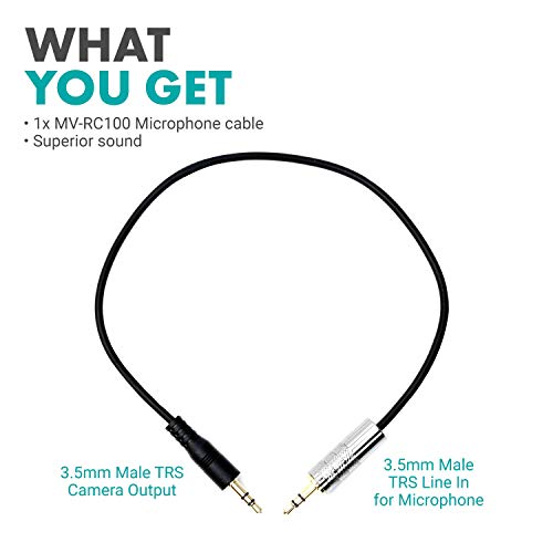 Movo MV-RC100 3.5mm Male Line-in to Male Microphone Attenuator Cable for HDSLR Cameras