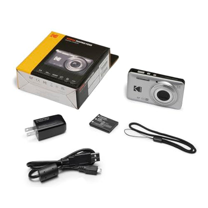 KODAK PIXPRO FZ55-GRY 16MP CMOS Sensor Digital Camera 5X Optical Zoom 28mm Wide Angle 1080P Full HD Video 2.7" LCD Vlogging Camera, Gray - color: Gray