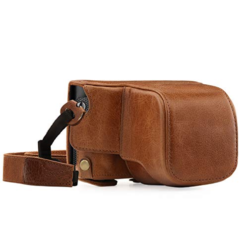 Mega Gear Leica Q-P, Q (Typ 116) Ever Ready Genuine Leather Camera Case and Strap, with Battery Access, Brown - color: Brown