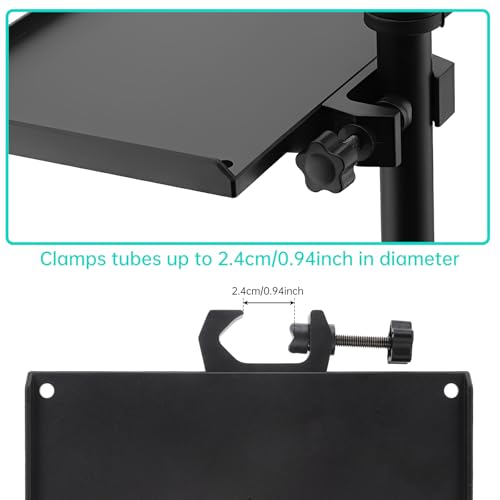 2Pcs Mic Stand Tray, Clamp-on Shelf for Recording Karaoke Live Streaming | 9.4"x6.8" & 7.9"x5.5" . Max load 1.5kg. Tool-free . Fits tripod stand,music stand.Holds mixer, sheet, phone, water bottle. - size: 9.4"*6.8"+7.9"*5.5"