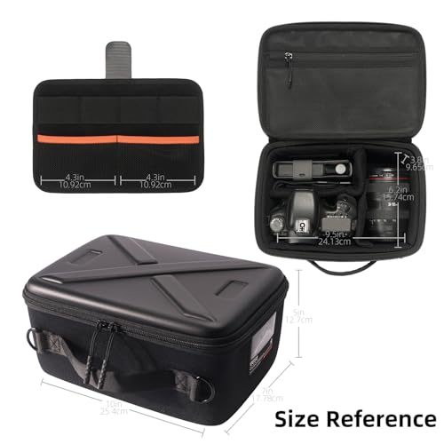 Besnfoto Hard Shell Camera Case Small, Shockproof Waterproof Camera Carrying Bag, Protective Photography Bag for DSLR/SLR/Mirrorless Cameras, Lenses with Shoulder Strap, Camera Sleeve