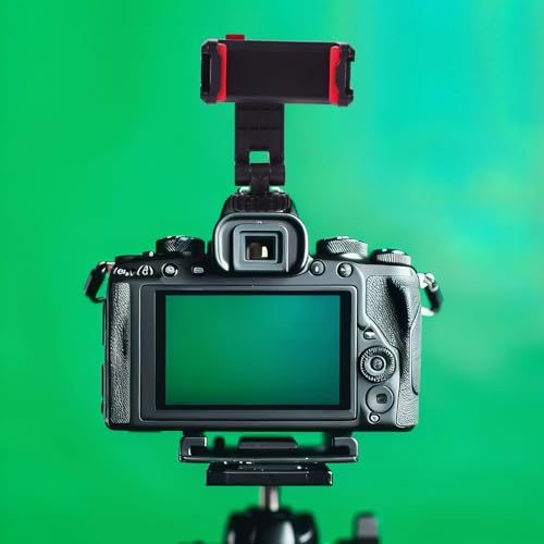Hot Shoe Phone Clamp and Rotating Phone Holder Adapter for Tripod, Plastic Camera Mount Compatible with DSLR Hot Shoe, Selfie and Vlogging Accessory for Smartphone Photography