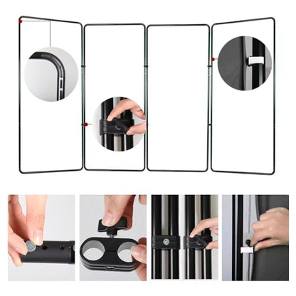 13.12ft * 7.87ft Portable Black Screen Large Screen Cutout Background wall Photography Backdrop Black Screen Support System, Suitable for Live Streaming, Character Shooting, Weddings, Video Studios
