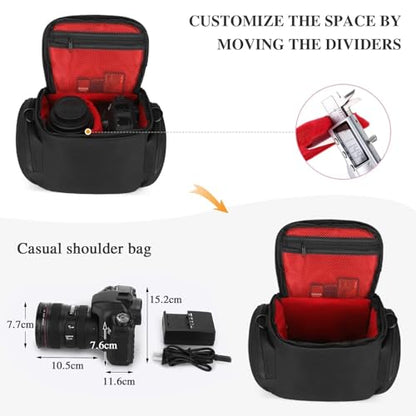 G-raphy Camera Bag Case Small Camera Sling Bags Camera Photography Accessories for DSLR SLR Mirrorless with Removal Straps Black - color: Black