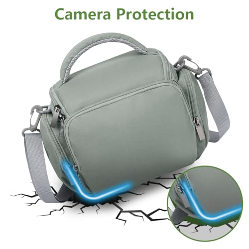 Ainiv DSLR Camera Bag, Waterproof Anti-Shock SLR Camera Case, Large Adjustable Shoulder Strap Camera Backpack, Portable Crossbody Single Shoulder Backpacks Compatible with Canon, Sony, Nikon, Grey - color: Grey