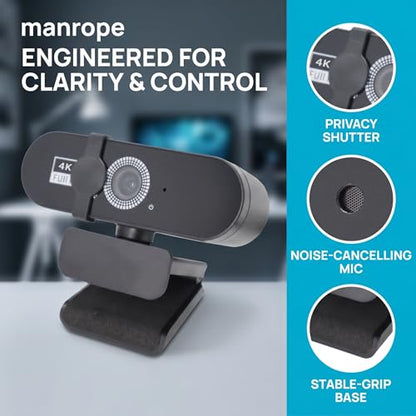 1080P Quad HD Webcam with Wide-Angle Lens USB Plug and Play PC Camera with Privacy Cover Noise-Canceling Mic for Video Calls - size: 2K One size fits all