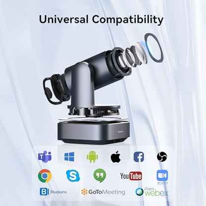Tenveo VLoop PTZ Camera with 20X Optical Zoom Wide View Angle USB3.0/HDMI Works with Zoom Skype Teams FHD 1080P for Video Conference Red Dot Design Winner (VL20H) - color: Platinum Silver