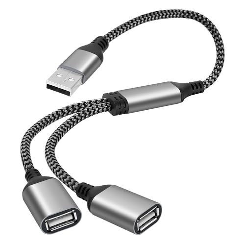 USB Splitter 1-in-2 Out Y-Adapter Cable 1Feet, USB-A Male to Double 2 Female OTG Extension Cord, Dual USB Type-A Port Connector Extender Hub,Data Charger Power Split for Car, Laptop, Keyboard, Mouse - color: USB A Male to 2 Dual USB Female, size: 1 Feet
