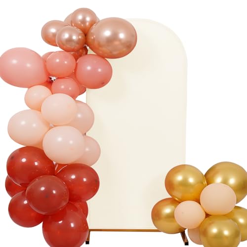 Peomeise 6.6FT Wedding Arch Cover，Beige Arch Backdrop Cover Stretchy Spandex Backdrop Stand Covers for Birthday Party Ceremony Banquet Decor(79.2" L x 39.6" W) - color: Beige, size: 6.6FT