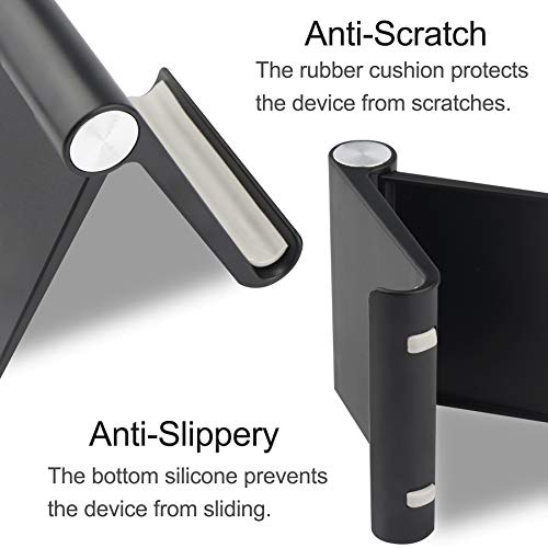 Mobile Phone Holder, Phone Stand Desk Desktop Mobile Holder Adjustable Foldable Portable Video Call Mount (1PH -Black)