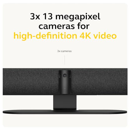 Jabra PanaCast 50 – Intelligent 180° Panoramic-4K Meeting Room Video Camera – Inclusive Video Conferencing Camera with Full Coverage, Easy to Set-Up Wide Angle Webcam with Microphones - Black