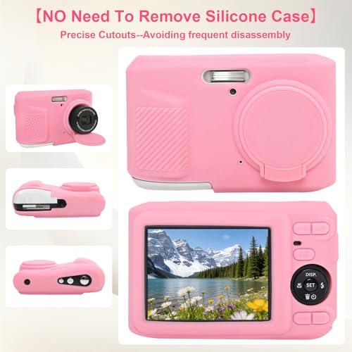 Case for Kodak PIXPRO FZ45 Digital Camera (Hard Case + Soft Silicone Cover) | Kodak PIXPRO FZ45 Digital Camera Hard Carrying Case and Soft Silicone Protective Case with Removable Lens Cover, Pink - color: Pink