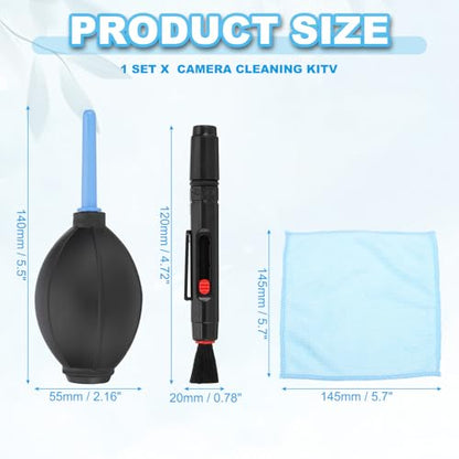 PATIKIL Camera Cleaning Kit, Lens Cleaner Kit with Lens Brush Pen, Microfiber Cleaning Cloth Cleaning Tool Accessories for Camera, SLR, Telescope, Magnifying Glass, Phone,1 Set