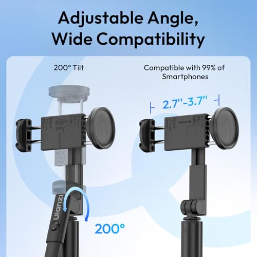 ULANZI Phone Tripod, SK26 40" Portable Selfie Stick for iPhone, 2 in 1 Adjustable Tripod with Bluetooth Remote Cold Shoe Mount, Portable Phone Stand Lightweight for Travel Photo Video Stream Vlog - size: 40"-Phone Clamp
