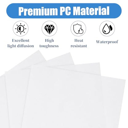 4 Pcs LED Light Diffuser, 11.8x11.8x0.039In PC Light Board Diffusion Cover Sheet, LED Dimming Film Anti-Glare for Soften Ceiling Light, LED Downlight, Spotlight LED Panel, Track Light
