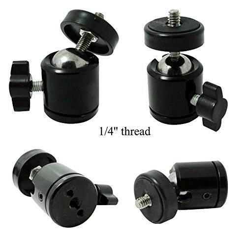 SLOW DOLPHIN Hot Shoe Mount Adapter 360 Degree Swivel Mini Ball Head 1/4 Tripod Screw for Cameras, Camcorders, Smart Phone, LED Video Light, Microphone (4 Packs)