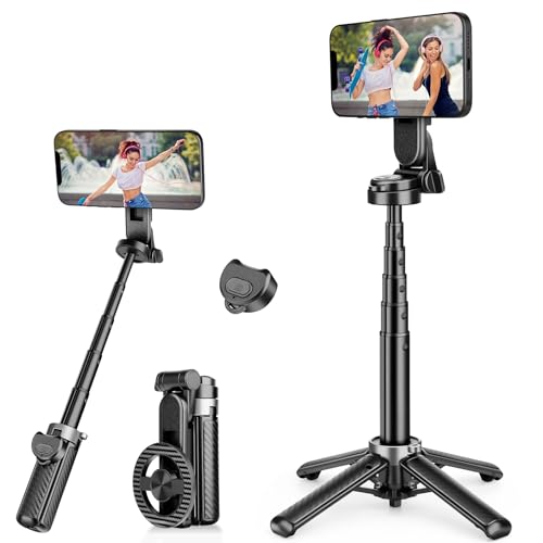 2026 5-in-1 Magnetic Selfie Stick with Remote for Cell Phone 360° Rotation - Transforms into Mini Tripod/Camera Grip/Handheld Stabilizer/Phone Stand.Extend to 16 inches - size: 16.1inch