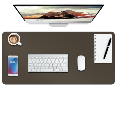 Boutilon Leather Desk Pad Protector,Non-Slip Mouse Pad,Laptop Desk Pad,Office Mouse Mat,Waterproof Leather Desk Blotter,Desk Writing Pad for Office and Home (S-Coffee,24"x 14") - color: Coffee, size: 14" x 24"