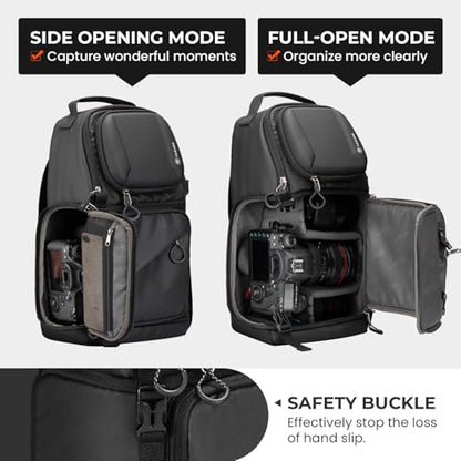 TARION Camera Backpack Sling Bag - 9L Compact Camera Bag 2-in-1 Waterproof Crossbody Sling Bag with Side Access & Dual Strap & Raincover for Photographers (TR-S) - color: 2-in-1 Sling Bag Black, size: Large