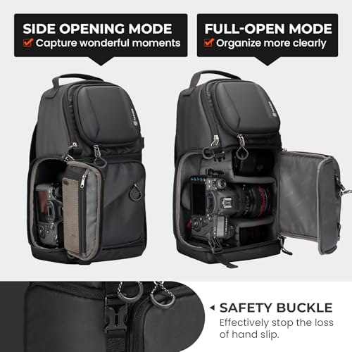 TARION Camera Backpack Sling Bag - 9L Compact Camera Bag 2-in-1 Waterproof Crossbody Sling Bag with Side Access & Dual Strap & Raincover for Photographers (TR-S) - color: 2-in-1 Sling Bag Black, size: Large