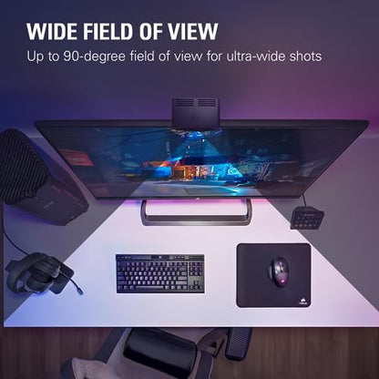 Elgato Facecam Pro, True 4K60 Ultra HD Webcam for Live Streaming, Gaming, Video Calls, Advanced Light Correction, DSLR Style Control, Wide Angle, Works with OBS, Teams,Zoom, PC/Mac, Black (Renewed)