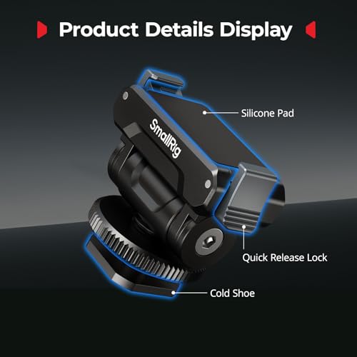SMALLRIG Cold Shoe Adapter Mount for DJI Osmo 360 / Action 5 Pro / 4 / 3, with Quick Release Mount, 180° Tilt Adjustable - 5436