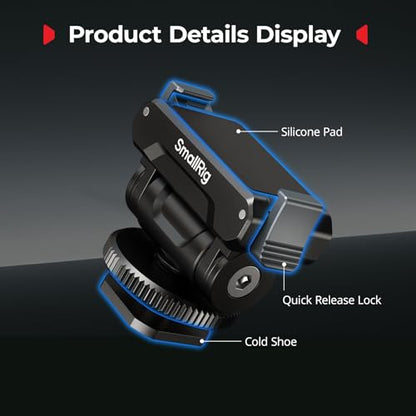 SMALLRIG Cold Shoe Adapter Mount for DJI Osmo 360 / Action 5 Pro / 4 / 3, with Quick Release Mount, 180° Tilt Adjustable - 5436