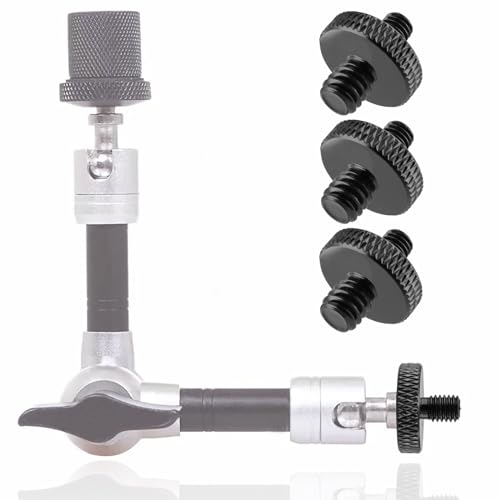3-Piece 1/4" Male to M5 Male Aluminum Tripod Nut Connector, Black, for Cameras, Ball Heads, Monopods - style: 1/4" male to M5