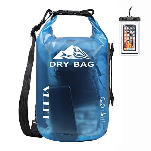 HEETA Dry Bag Waterproof for Women Men, 5L/10L/20L/30L/40L Roll Top Lightweight Dry Storage Bag Backpack with Phone Case for Travel Swimming Boating Kayaking Paddle Board Camping Beach Accessories - color: Blue, size: 30L