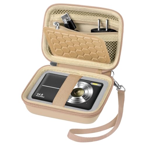 Comecase Carrying & Protective Case for Digital Camera, for CAMKORY/for Kodak Pixpro/for Canon PowerShot ELPH 180/190 / for Sony DSCW800 DSCW830 Cameras for Travel - Beige - color: Beige