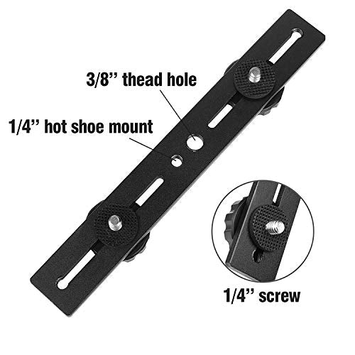 Dual Flash Bracket,Chromlives Dual Tripod Mount Bracket,1/4" Dual Camera Mount Flash Extension Bar,8" Dual Tripod Bracket for Camera,LED Light,DSLR Camera,Tripod,Flash Light(2 Pack) - color: Tripod Bracket
