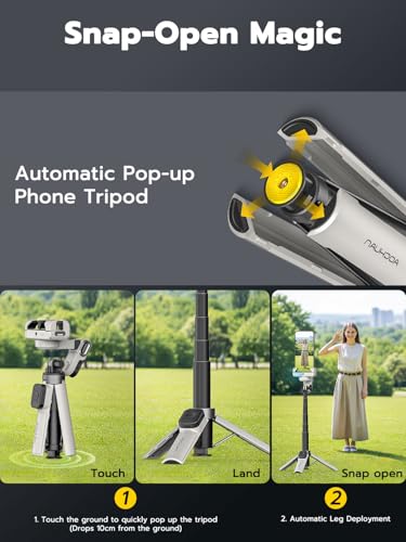 AOCHUAN Gimbal Stabilizer for iPhone, 4 in 1 Phone Gimbal w/360° Rotation for Andriod Sefie Stick Tripod w/Auto Face Tracking and Wireless Remote for TikTok -M3 Promini White - color: White
