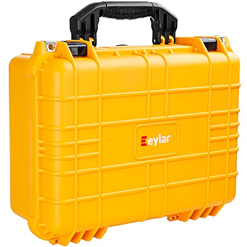 Eylar Standard 16" Gear, Equipment, Hard Camera Case Waterproof with Foam TSA Standards - color: Yellow
