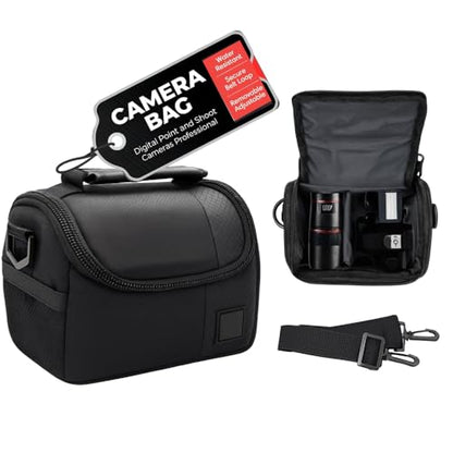 eCostConnection Small Padded Camera Bag with Shoulder Strap – Compact DSLR & Mirrorless Camera Carrying Case, Lightweight Protective Crossbody Case - style: A)small