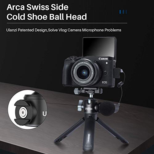 ULANZI U-80L Ball Head for 1/4" Tripod - 360 Rotating Panoramic Camera Mount With Arca Quick Release Plate & Cold Shoe for DSLR, Camcorder, Monopod, Slider