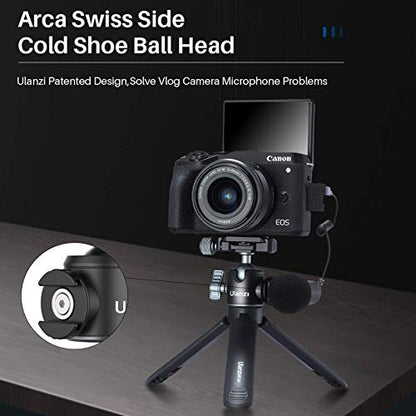 ULANZI U-80L Ball Head for 1/4" Tripod - 360 Rotating Panoramic Camera Mount With Arca Quick Release Plate & Cold Shoe for DSLR, Camcorder, Monopod, Slider