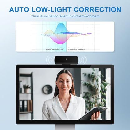 Diccik 1080P Webcam with Microphone, Full HD Web Camera for Desktop Computer and Laptop USB Computer Camera for PC Pro Streaming Webcam for Zoom/Skype/Teams, Plug and Play PC for Windows &Mac