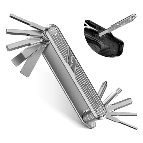 NEEWER 10 in 1 Multifunctional Foldable Screwdriver Tool Set: 4 Screwdrivers, 6 Hex Keys, Pocket Tool, Compatible with SmallRig Camera Cage Rig Tripod QR Plate, UA048S Silver - style: 10-in-1 Screwdrivers Tool Set(Silver)
