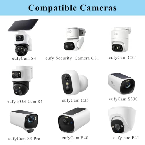 2 Pack Corner Mount Bracket Compatible with eufy Security eufyCam S4, eufy Security Camera C31, eufyCam C37, Eufy PoE Cam S4, Metal Outdoor Adapter Accessories Kits Mounting Bracket for Outdoor Indoor
