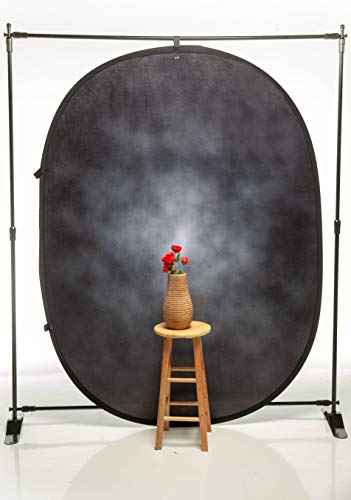 Kate Collapsible Backdrop Grey&Black Pop Up Backdrop Portable Headshot Backdrops, 5x6.5ft