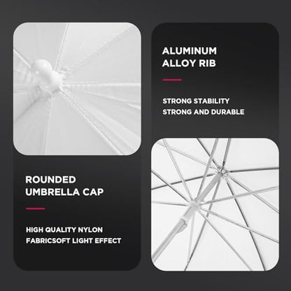 [2 Pack] Photography Umbrella Diffuser Kit,43"/110cm White Translucent Soft Umbrella Diffuser for Studio/Outdoor Photo and Video Lighting Accessories (2 * 43" White)… - color: 2* 43" White