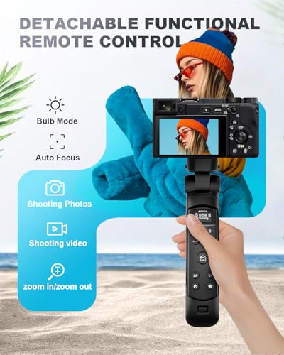 for Sony Tripod with Rechargeable Remote Control - Aodelan Wireless Shooting Grip Mini Tripod with OLED Screen for Vlogging for ZV-E10,ZV-1F,RX100 VII,a6100,a6400,a7 III,a9 II; Replace Sony GP-VPT2BT