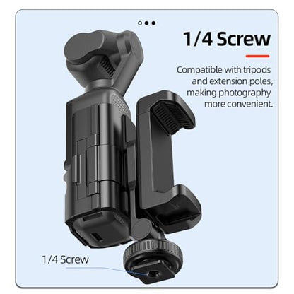 Coyktonty Phone Holder Set for DJI OSMO Pocket 3/Pocket 4 with 1/4 Threaded Hole and Cold Shoe Groove Attaches to tripods, Selfie Sticks, Fill-in Lights.