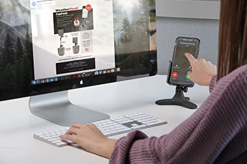 WeatherTech DeskFone - Universal Desktop Cell Phone Holder - color: Black Plastic Knobs
