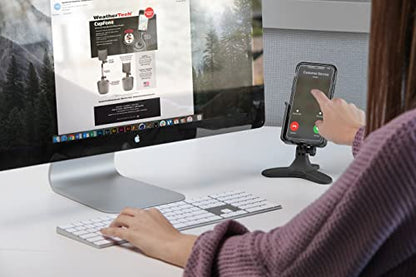 WeatherTech DeskFone - Universal Desktop Cell Phone Holder - color: Black Plastic Knobs